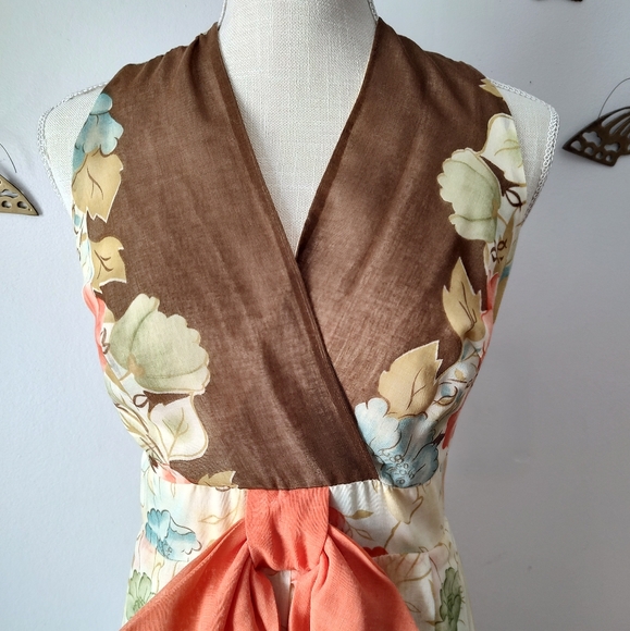 70s vintage floral maxi cottage core dress - Picture 4 of 13